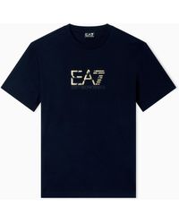 EA7 - Premium Label Cotton Jersey Crew-Neck T-Shirt - Lyst