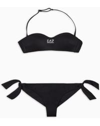 EA7 - Logo Bandeau Bikini - Lyst