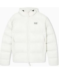 EA7 - Technical Fabric Padded Jacket With Hood - Lyst