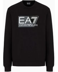 EA7 - Visibility Sweatshirt Mit Rundhalsausschnitt Aus Baumwolle - Lyst