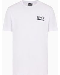 EA7 - Tennis Club Crew-neck T-shirt In A Stretch Viscose Blend - Lyst