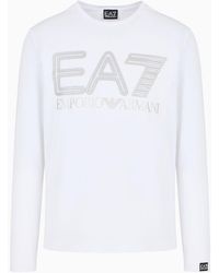 EA7 - Logo Series Stretch-cotton Long-sleeved T-shirt - Lyst