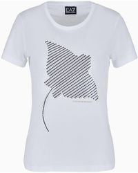 EA7 - T-shirt Girocollo Costa Smeralda In Cotone Con Stampa - Lyst