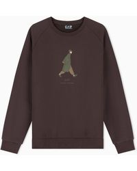 EA7 - Oversized Cotton Sweatshirt Graphic Series With Camouflage - Lyst