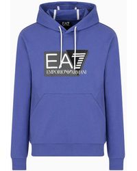 EA7 - Cotton Hooded Visibility Sweatshirt - Lyst