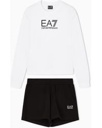 EA7 - Stretch Cotton-Jersey T-Shirt And Shorts Set - Lyst