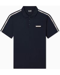 EA7 - Logo Series Cotton-Jersey Polo Shirt - Lyst