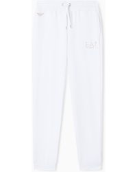 EA7 - Viscose Joggers With A Studded Logo And Drawstring Evolution - Lyst