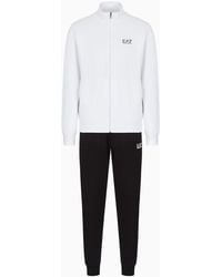 EA7 - Core Identity Cotton Tracksuit With Logo - Lyst
