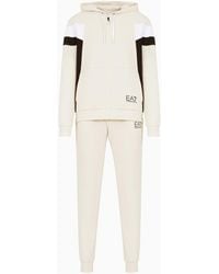 EA7 - Asv Recycled Cotton-blend Summer Block Tracksuit - Lyst