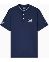 EA7 - Ventus7 Polo With Henley Collar Tennis Pro - Lyst