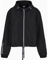 EA7 - Core Identity Unisex Hooded Jacket In Recycled Fabric - Lyst