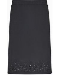 EA7 - Stretch Modal Blend Midi Skirt - Lyst