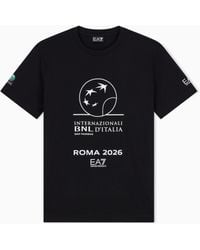 EA7 - Internazionali Bnl D'Italia Cotton Crew-Neck T-Shirt - Lyst