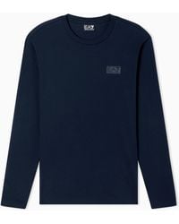 EA7 - Logo Series Cotton Jersey Long-Sleeved T-Shirt - Lyst