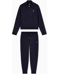EA7 - Tuta Cotone Stretch Con Zip E Logo - Lyst