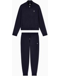 EA7 - Cotton Stretch Suit With Zip And Metal Logo Core Lady - Lyst