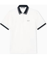 EA7 - Tennis Club Stretch Cotton Piqué Polo Shirt - Lyst