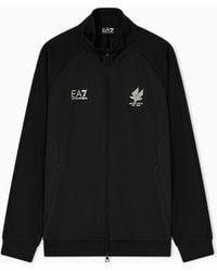 EA7 - Soccer Zip-Up Sweatshirt - Lyst