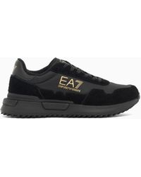 EA7 - Fabric Sneaker With Suede Inserts Vintage Running - Lyst