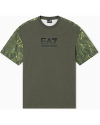 EA7 - Graphic Series Cotton-Jersey Crew-Neck T-Shirt - Lyst