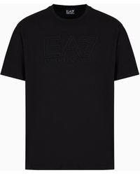 EA7 - Logo Series Unisex-t-shirt Mit Rundhalsausschnitt Aus Baumwolle - Lyst