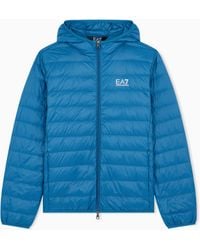 EA7 - Insulated Down Jacket With Fixed Hood Core Identity - Lyst