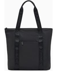 EA7 - Technical-Fabric Shopper Bag With Logo Tape - Lyst