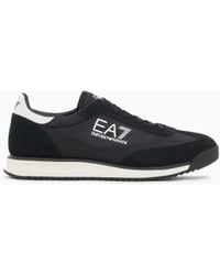EA7 - Eclipse Leather Sneaker With Suede Inserts - Lyst