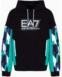 EA7 - Graphic Series Sweatshirt Mit Kapuze Aus Baumwolle - Lyst