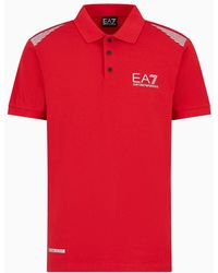 EA7 - Asv 7 Lines Recycled-fabric Short-sleeved Polo Shirt - Lyst