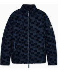 EA7 - Oversized Hooded Bomber Jacket With Velvet Monogram - Lyst