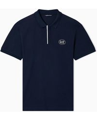 EA7 - Tennis Club Stretch Cotton Piqué Polo Shirt - Lyst