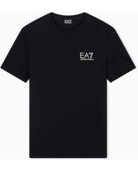 EA7 - Kurzärmliges T-Shirt Label“ Aus Einer Viskose-Mischung - Lyst