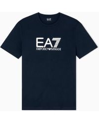 EA7 - Visibility Kurzarm-T-Shirt Aus Baumwoll-Stretchjersey - Lyst