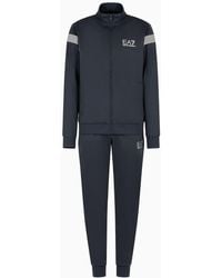 EA7 - 7 Lines Tracksuit In Technical Fabric - Lyst