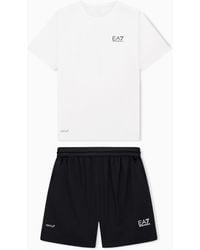 EA7 - Dynamic Athlete T-shirt And Shorts Set In Ventus7 Technical Fabric - Lyst