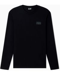 EA7 - Logo Series Cotton Jersey Long-Sleeved T-Shirt - Lyst
