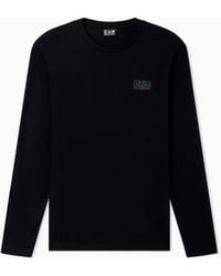 EA7 - Logo Series Cotton Jersey Long-Sleeved T-Shirt - Lyst