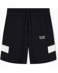 EA7 - Core Identity Cotton Bermuda Shorts - Lyst