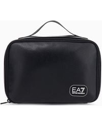 EA7 - Beauty Case Con Finitura Testurizzata E Logo - Lyst