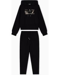 EA7 - Organic Cotton-Blend Tracksuit With Oversized Logo - Lyst