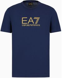 EA7 - T-shirt Girocollo Gold Label In Cotone Pima - Lyst