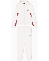 EA7 - Summer Block Pure Cotton Tracksuit With Hood - Lyst