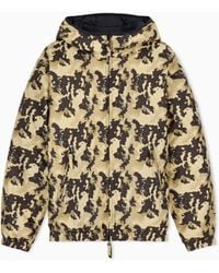 EA7 - Bomber Jacket Oversized Fit Padded Hooded With Graphic - Lyst