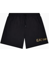 EA7 - Swim Shorts With A Drawstring Waist And Side Pockets - Lyst