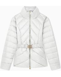 EA7 - Regular Fit Padded Bomber Jacket With Hood And Shiny Finish - Lyst