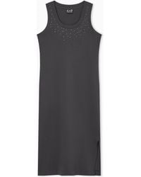 EA7 - Precious Stretch Cotton Jersey Dress - Lyst
