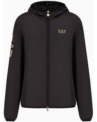 EA7 - Water-repellent Fabric Shiny Hooded Jacket - Lyst