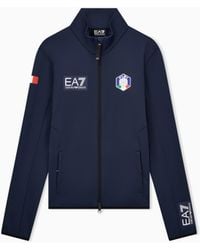EA7 - Fisi Collection Powerstretch Zip-Up Sweatshirt - Lyst